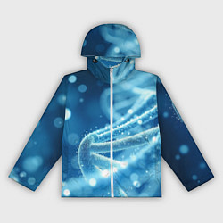 Ветровка с капюшоном женская Днк в синем свечении, цвет: 3D-белый