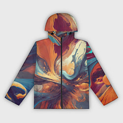 Ветровка с капюшоном женская Акриловая абстракция в стиле Vallejo, цвет: 3D-черный