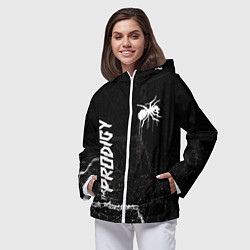 Ветровка с капюшоном женская The prodigy - паук, цвет: 3D-белый — фото 2