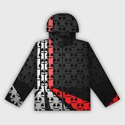 Ветровка с капюшоном женская Marshmello pattern, цвет: 3D-черный