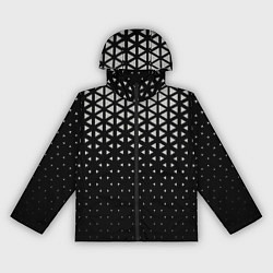 Женская ветровка Геометрический градиент - чёрно-белый