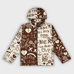 Ветровка с капюшоном женская Lil peep retro pattern, цвет: 3D-черный