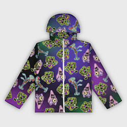 Ветровка с капюшоном женская Губка Боб - паттерн хэллоуин, цвет: 3D-белый