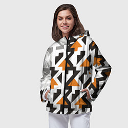 Ветровка с капюшоном женская Паттерн-23, цвет: 3D-черный — фото 2