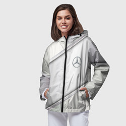 Ветровка с капюшоном женская Mercedes benz metalic collection, цвет: 3D-черный — фото 2