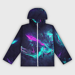 Ветровка с капюшоном женская Неоновые краски абстракция, цвет: 3D-белый