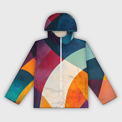 Ветровка с капюшоном женская Геометрическая иллюстрация, цвет: 3D-белый
