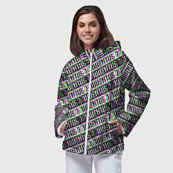 Ветровка с капюшоном женская Juventus glitch pattern, цвет: 3D-белый — фото 2