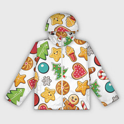 Ветровка с капюшоном женская Новогодние сладости, цвет: 3D-белый