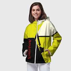 Ветровка с капюшоном женская Assassins Creed geometry logo, цвет: 3D-белый — фото 2