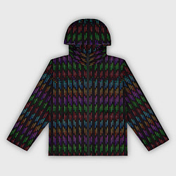 Ветровка с капюшоном женская Разноцветные точки на чёрном фоне, цвет: 3D-черный