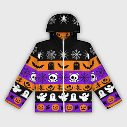 Ветровка с капюшоном женская Монстры на хэллоуин, цвет: 3D-белый