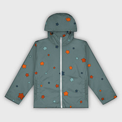 Ветровка с капюшоном женская Нарисованные звезды, цвет: 3D-белый