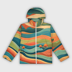 Ветровка с капюшоном женская Поля луга, цвет: 3D-белый