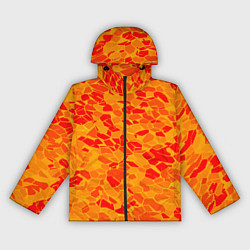 Ветровка с капюшоном женская Красные плитки на жёлтом фоне, цвет: 3D-черный