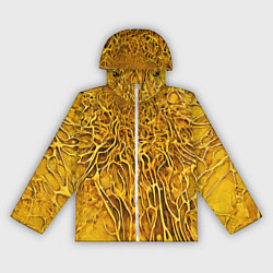 Ветровка с капюшоном женская Жёлтый симбионт абстракция, цвет: 3D-белый