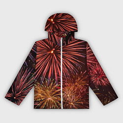 Ветровка с капюшоном женская Яркий красочный фейерверк, цвет: 3D-белый