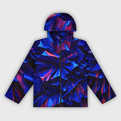Ветровка с капюшоном женская Синие абстрактные изгибы, цвет: 3D-черный
