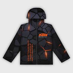Ветровка с капюшоном женская KTM - плиты с эффектом свечения, цвет: 3D-черный