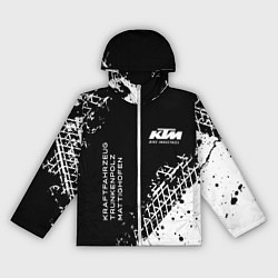 Ветровка с капюшоном женская KTM - следы от шин, цвет: 3D-белый