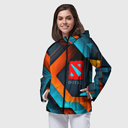 Ветровка с капюшоном женская Dota 2 абстракция из линий, цвет: 3D-черный — фото 2