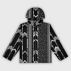 Ветровка с капюшоном женская Закулисье чёрно-белое, цвет: 3D-черный