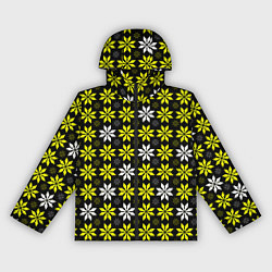 Ветровка с капюшоном женская Жёлто-белые звёзды на чёрном фоне, цвет: 3D-черный