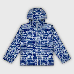 Ветровка с капюшоном женская Паттерн с узлами водопроводного лабиринта, цвет: 3D-белый