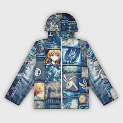 Ветровка с капюшоном женская Аниме микс и пэчворк, цвет: 3D-белый