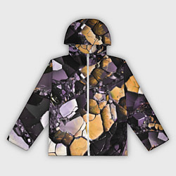 Ветровка с капюшоном женская Чёрно-жёлтый камень, цвет: 3D-белый