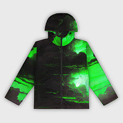 Ветровка с капюшоном женская Кислотный зелёный закат, цвет: 3D-черный