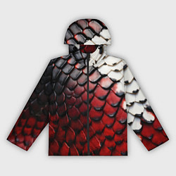 Ветровка с капюшоном женская Змеиная броня, цвет: 3D-черный
