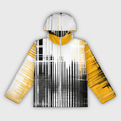 Ветровка с капюшоном женская Жёлто-чёрный гранж на белом фоне, цвет: 3D-белый