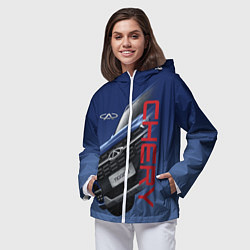 Ветровка с капюшоном женская Chery, цвет: 3D-белый — фото 2