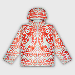 Ветровка с капюшоном женская Новогодняя шкура змеи, цвет: 3D-белый