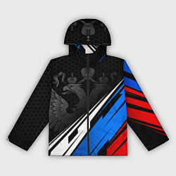 Ветровка с капюшоном женская Россия - абстракция, цвет: 3D-черный