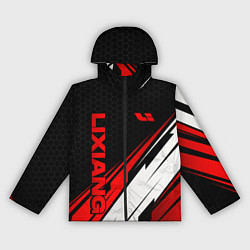 Ветровка с капюшоном женская Lixiang - красная абстракция, цвет: 3D-черный