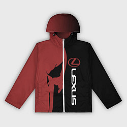 Ветровка с капюшоном женская Lexus и череп, цвет: 3D-белый