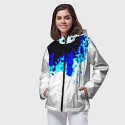 Ветровка с капюшоном женская Синяя кровь андроида, цвет: 3D-черный — фото 2