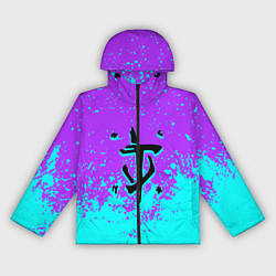 Ветровка с капюшоном женская Doom краски неон лого, цвет: 3D-черный