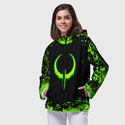 Ветровка с капюшоном женская Quake кислотные краски, цвет: 3D-черный — фото 2
