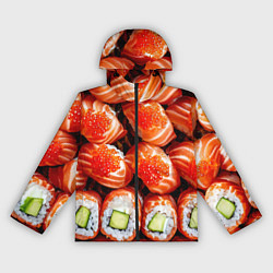 Ветровка с капюшоном женская Филадельфия с красной икрой, цвет: 3D-черный