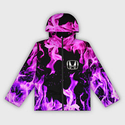 Ветровка с капюшоном женская Honda flame pink, цвет: 3D-черный