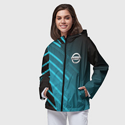 Ветровка с капюшоном женская Nissan geometry sport, цвет: 3D-черный — фото 2