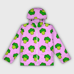 Ветровка с капюшоном женская Фиолетовый брокколи, цвет: 3D-белый