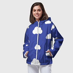 Ветровка с капюшоном женская Легкие облака, цвет: 3D-белый — фото 2