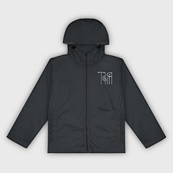 Ветровка с капюшоном женская Таня вязью - белая надпись, цвет: 3D-черный
