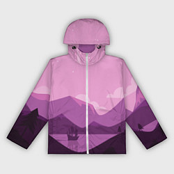 Ветровка с капюшоном женская Горное озеро, цвет: 3D-белый