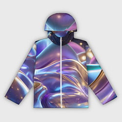 Ветровка с капюшоном женская Волны космические, цвет: 3D-белый