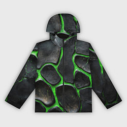 Ветровка с капюшоном женская Черная потертая текстура на зеленом фоне, цвет: 3D-черный